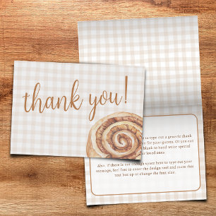 Carte De Remerciements Doux petit pain dans le Baby shower du four pliant