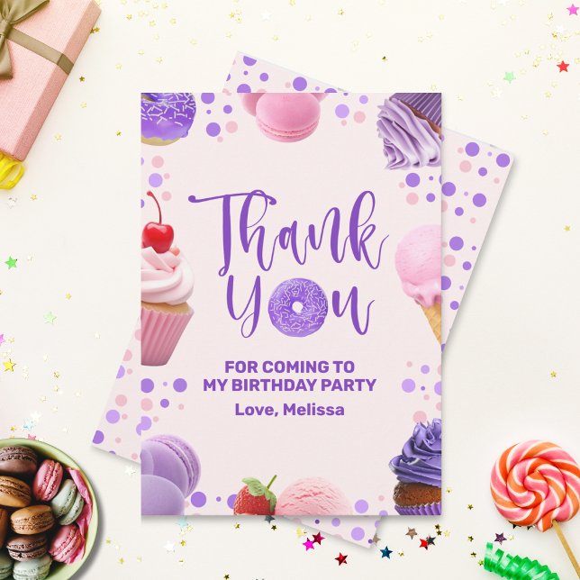 Carte De Remerciements Doux rose mou un Anniversaire (Créateur téléchargé)
