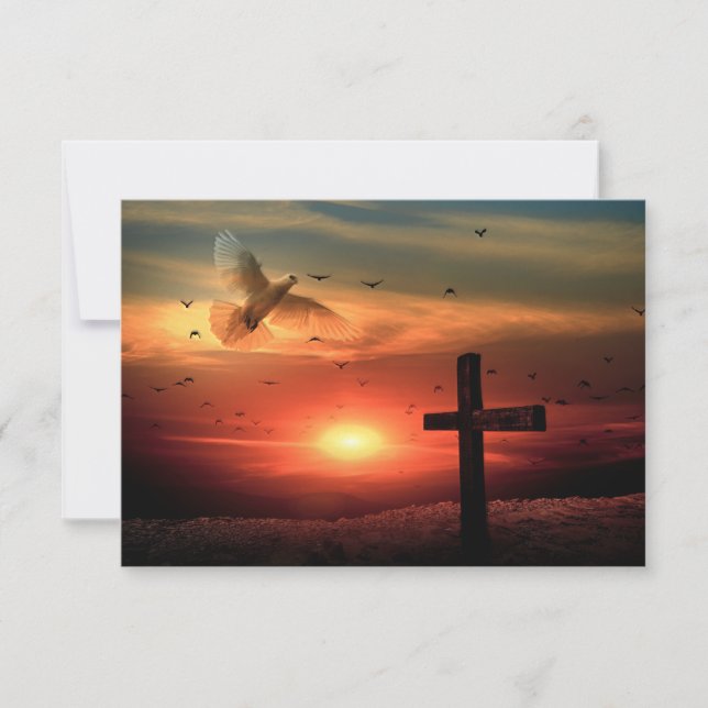 Carte De Remerciements Dove and Cross (Devant)