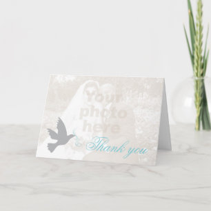 Carte De Remerciements Dove aqua blue Phostording thank you card