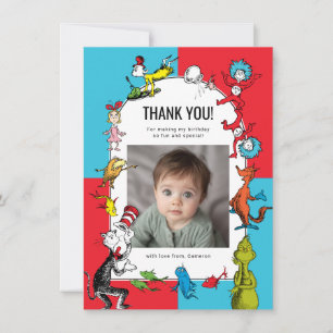 Carte De Remerciements Dr. Seuss - Caractères   ANNIVERSAIRE DE ENFANT