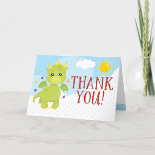 Carte de remerciements Dragon mignon