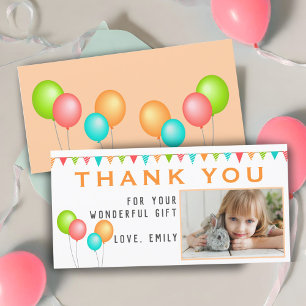 Carte De Remerciements Drapeau à ballets photo d'anniversaire