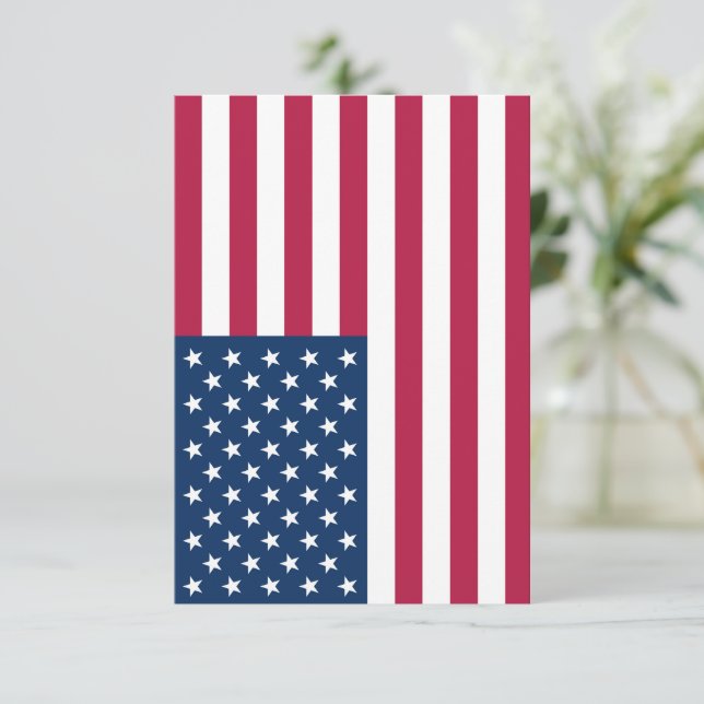 Carte De Remerciements Drapeau américain (Debout devant)