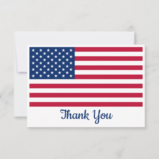 Carte De Remerciements Drapeau américain Personnalisé USA Militaire (Devant)