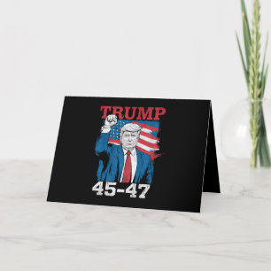 Carte De Remerciements Drapeau américain Trump 45 47 Vintage Rétro USA