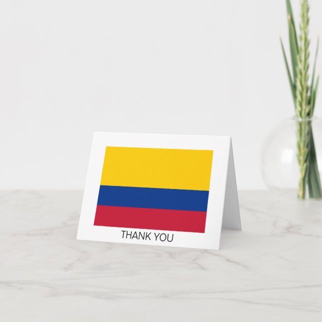 Carte De Remerciements Drapeau Colombie (Devant)