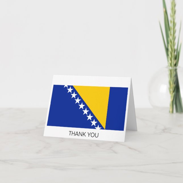 Carte De Remerciements Drapeau de Bosnie-Herzégovine patriotique (Devant)