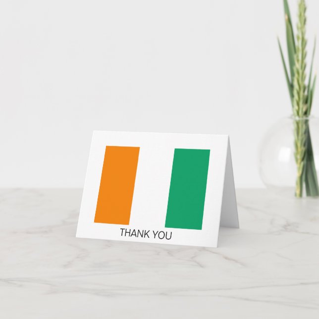 Carte De Remerciements Drapeau de Côte d'Ivoire (Devant)