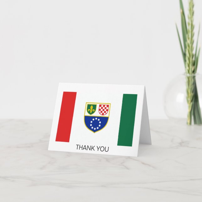 Carte De Remerciements Drapeau de la Fédération de Bosnie (Devant)