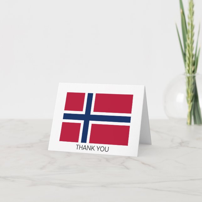 Carte De Remerciements Drapeau de la Norvège (Devant)