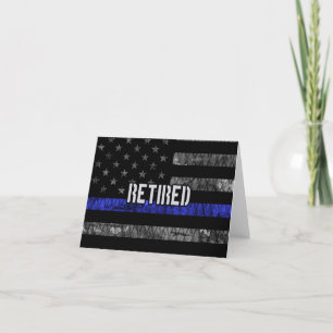 Carte De Remerciements Drapeau de la police retraitée en détresse