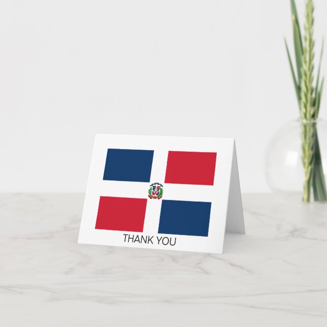 Carte De Remerciements Drapeau de la République Dominicaine (Devant)