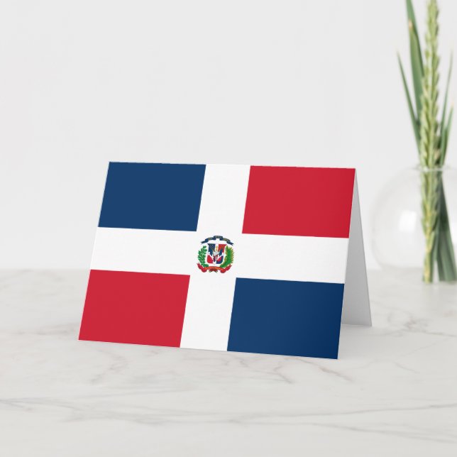Carte De Remerciements Drapeau de la République Dominicaine (Devant)