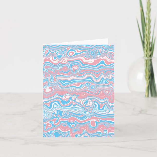 Carte De Remerciements Drapeau de la Trans Pride Trippy Boho Super Wavy (Devant)
