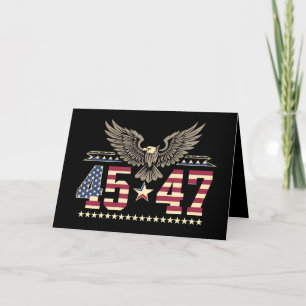 Carte De Remerciements Drapeau de l'aigle américain vintage Trump 45 47 É