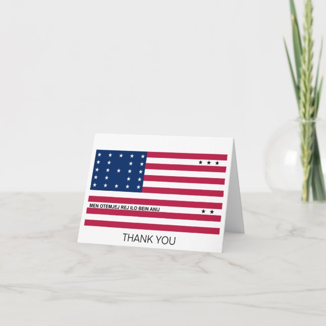Carte De Remerciements Drapeau de l'atoll de Bikini Patriotique (Devant)