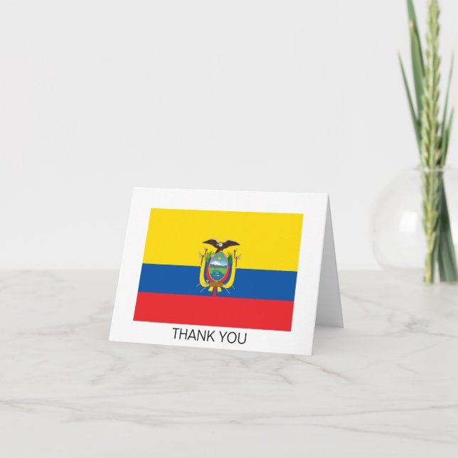 Carte De Remerciements Drapeau de l'Équateur (Devant)