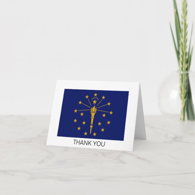 Carte De Remerciements Drapeau de l'État de l'Indiana (Devant)