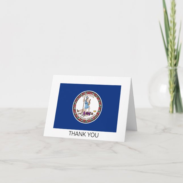 Carte De Remerciements Drapeau de l'État de Virginie (Devant)