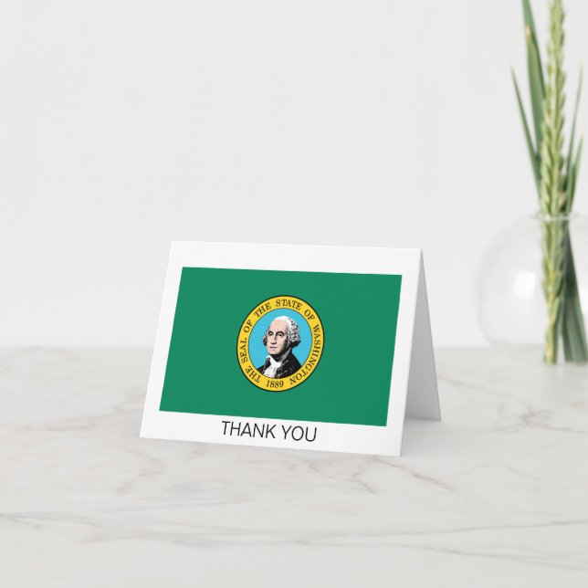Carte De Remerciements Drapeau de l'État de Washington (Devant)
