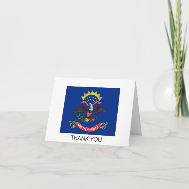 Carte De Remerciements Drapeau de l'État du Dakota du Nord (Devant)
