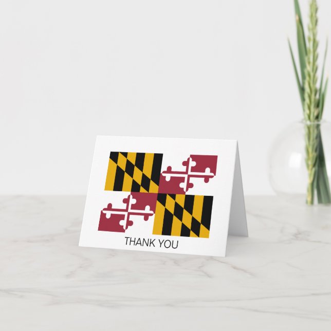 Carte De Remerciements Drapeau de l'État du Maryland (Devant)