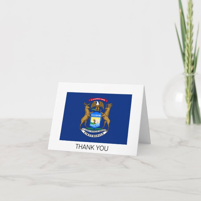 Carte De Remerciements Drapeau de l'État du Michigan (Devant)