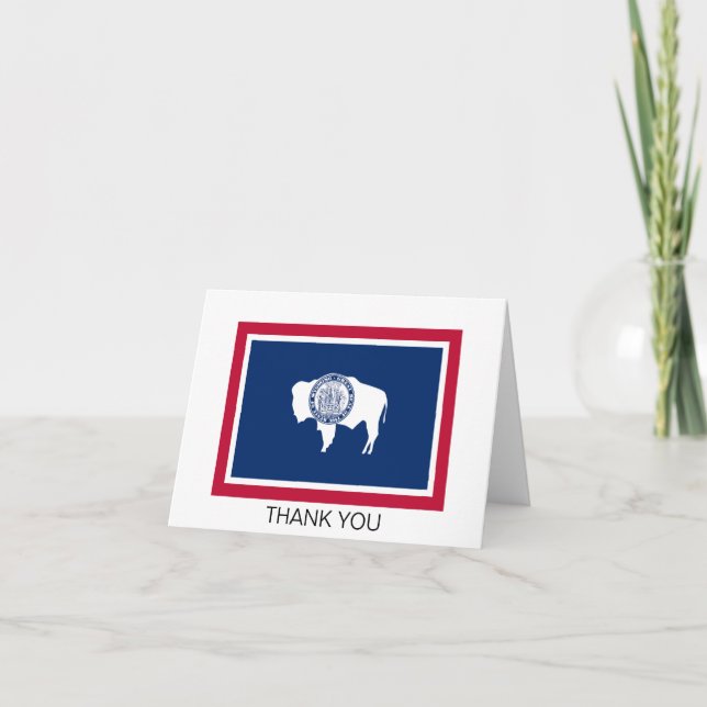 Carte De Remerciements Drapeau de l'État du Wyoming (Devant)
