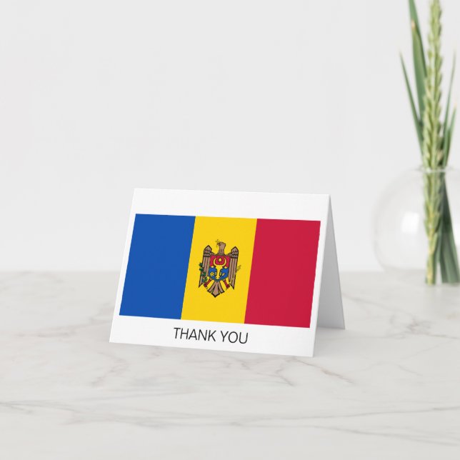 Carte De Remerciements Drapeau de Moldova (Devant)