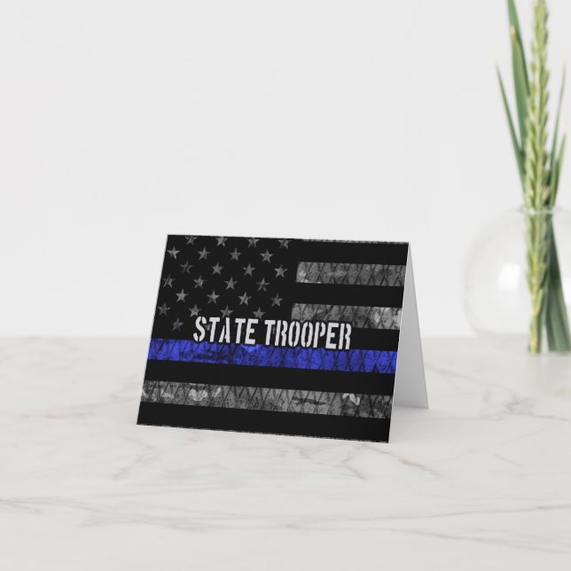 Carte De Remerciements Drapeau de police de l'État en détresse (Devant)