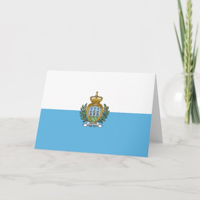 Carte De Remerciements Drapeau de Saint-Marin (Devant)