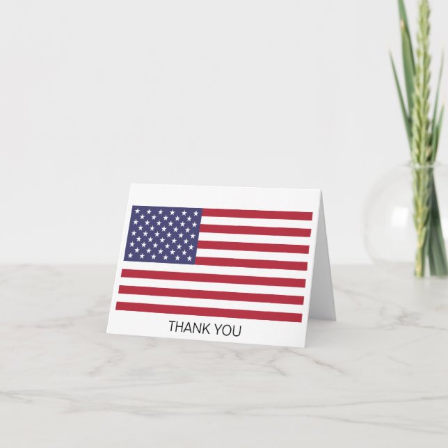 Carte De Remerciements Drapeau des États-Unis (Devant)