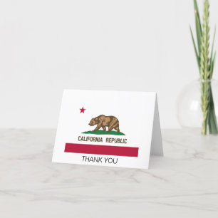 Carte De Remerciements Drapeau d'État de la République de Californie