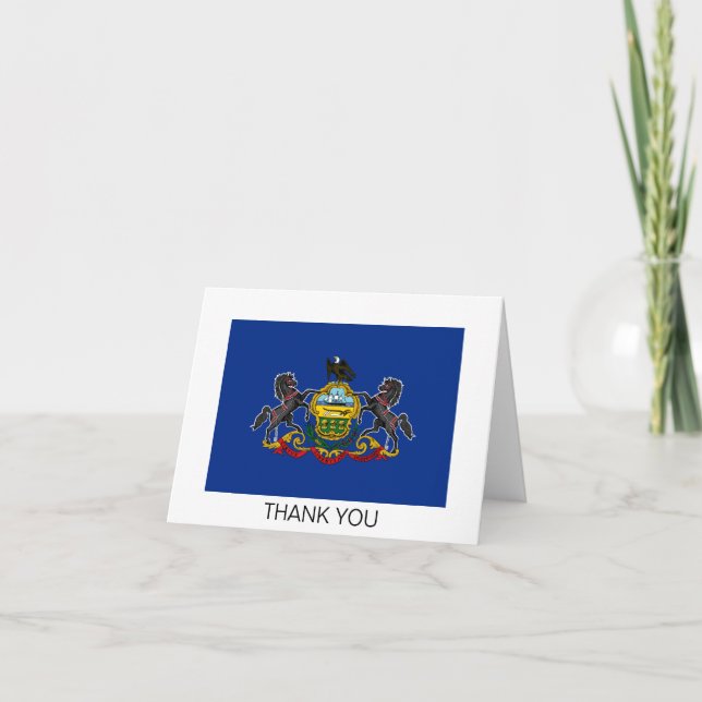 Carte De Remerciements Drapeau d'État de Pennsylvanie (Devant)