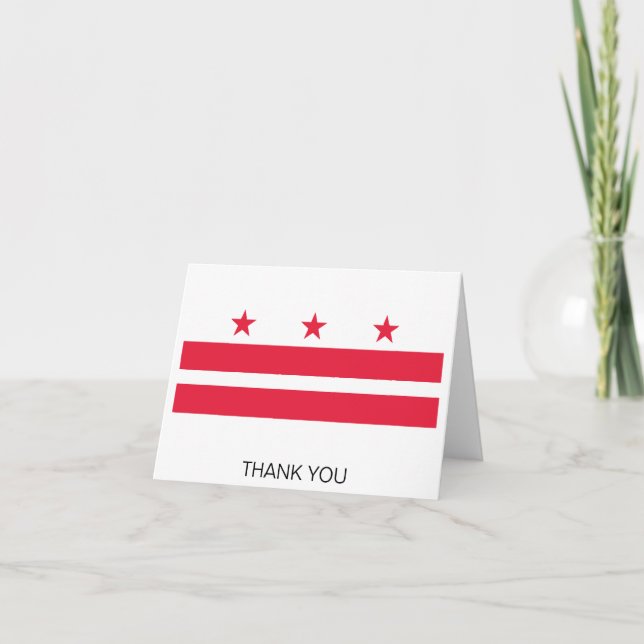 Carte De Remerciements Drapeau d'État de Washington DC (Devant)