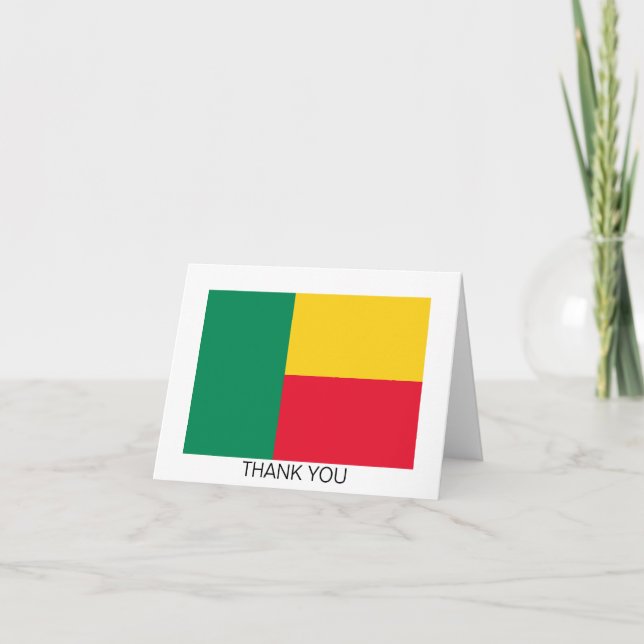 Carte De Remerciements Drapeau du Bénin patriotique (Devant)