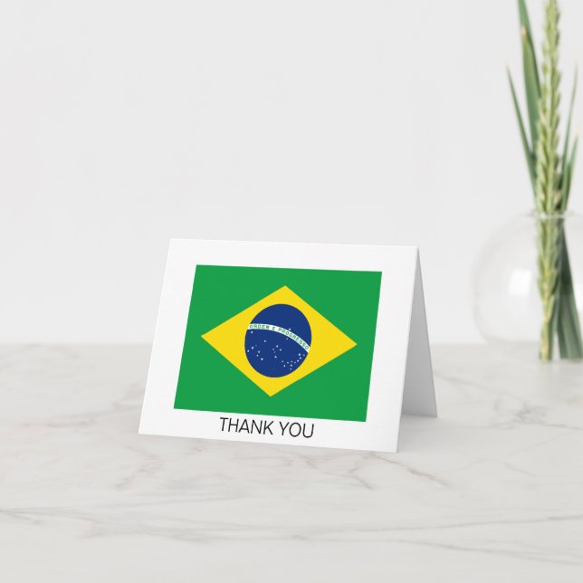 Carte De Remerciements Drapeau du Brésil patriotique (Devant)