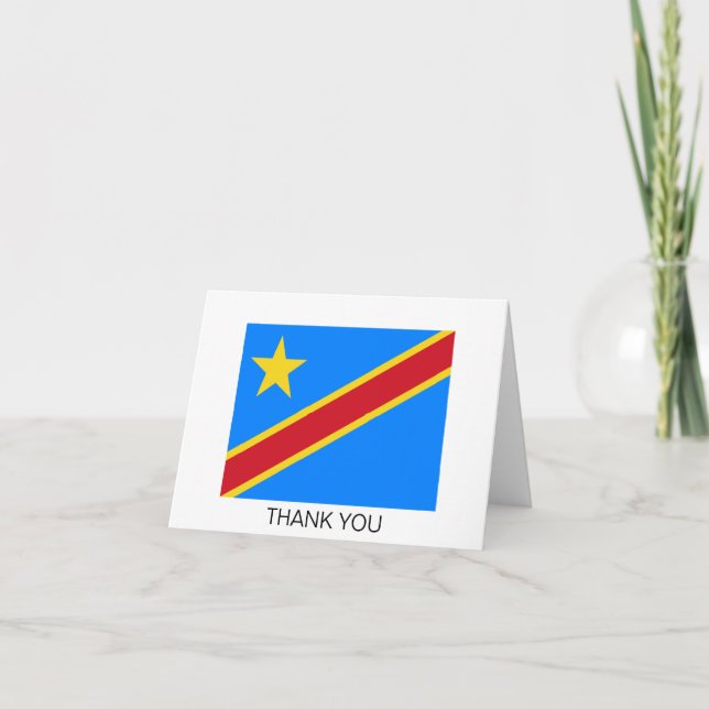Carte De Remerciements Drapeau du Congo Kinshasa (Devant)