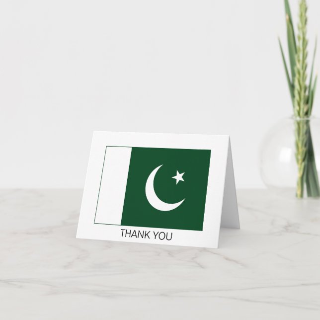 Carte De Remerciements Drapeau du Pakistan (Devant)