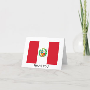 Carte De Remerciements Drapeau du Pérou