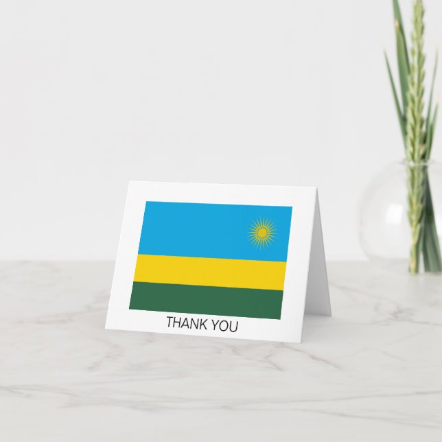 Carte De Remerciements Drapeau du Rwanda (Devant)