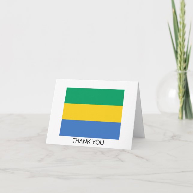 Carte De Remerciements Drapeau Gabon (Devant)