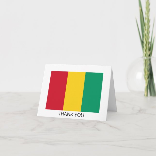 Carte De Remerciements Drapeau Guinée (Devant)