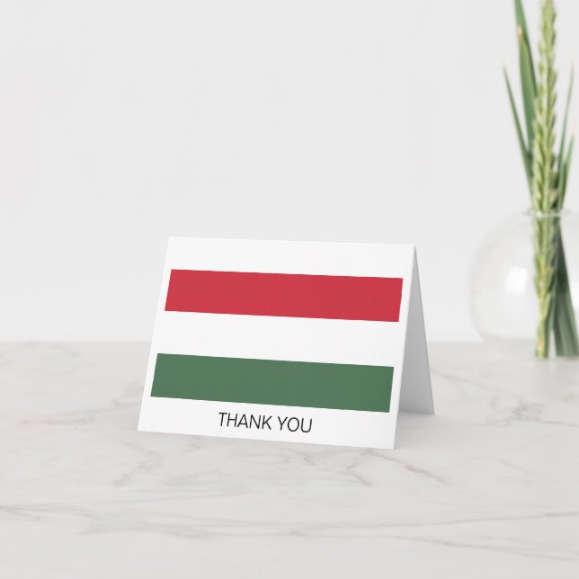 Carte De Remerciements Drapeau Hongrie (Devant)