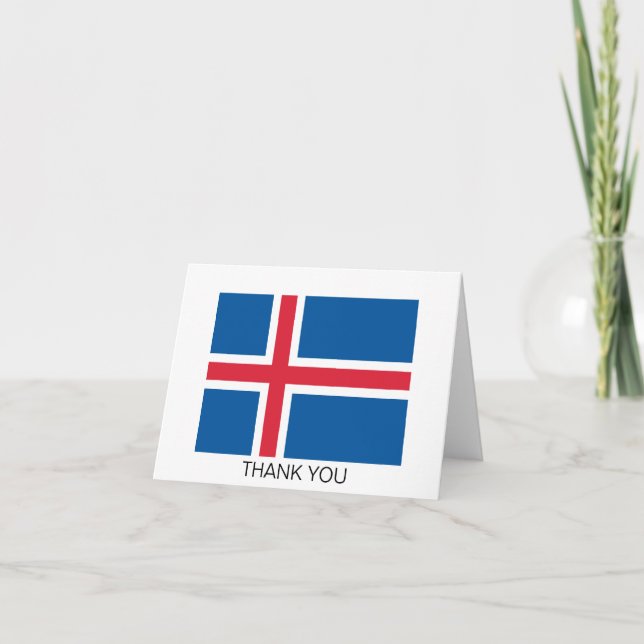 Carte De Remerciements Drapeau Islande (Devant)