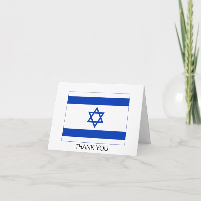 Carte De Remerciements Drapeau Israël (Devant)