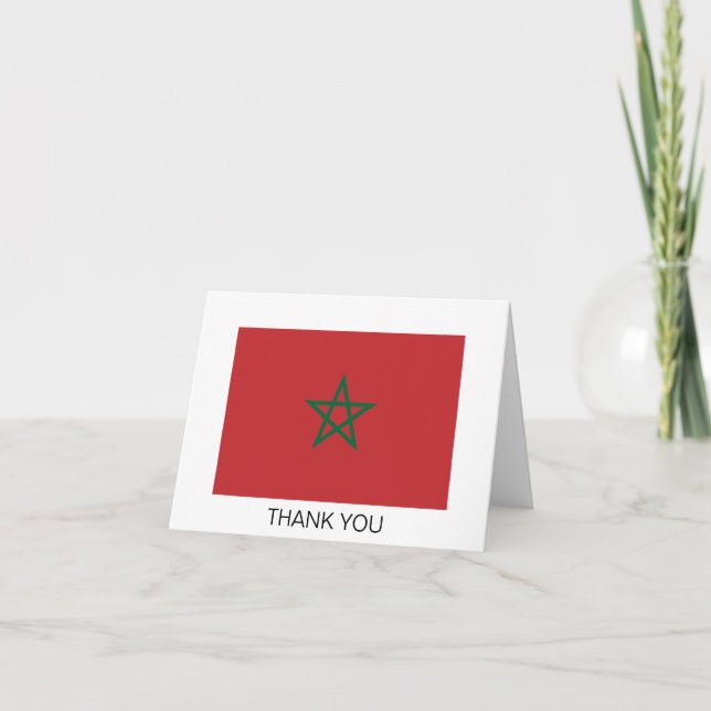 Carte De Remerciements Drapeau Maroc (Devant)