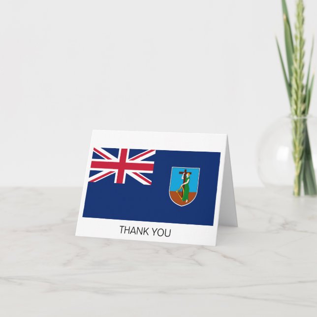 Carte De Remerciements Drapeau Montserrat (Devant)