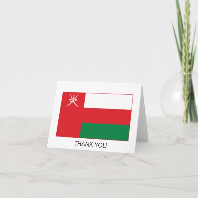 Carte De Remerciements Drapeau Oman (Devant)